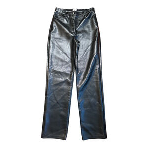 Wilfred Black Faux Leather High Waist Pants Size 6
